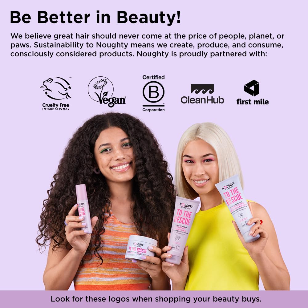 Noughty 97% Natural To The Rescue Treatment Mask, Hydrating Hair Mask for Dry, Frizzy and Damaged Hair, Sulphate Free Vegan Haircare, with Sweet Almond and Black Oats 300ml