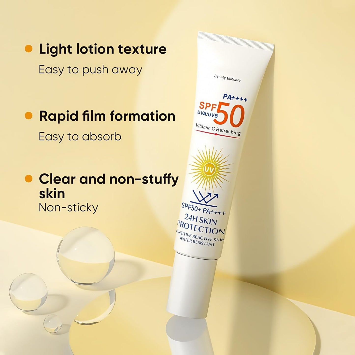 Fankayi Sunscreen SPF 50,Sunscreen for Face,Vitamin C Face Sunscreen Anti-Ageing & Anti-Dark Spot,Organic Sun-cream SPF 50 Pa++++,Fa-ce Sun Cr-eam SP-F 50,Sunblock SP-F 50 Fac-e,Sun Protection for Fa-ce