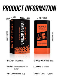 Generic Long-Lasting Temporary Hair Colour Brush, 20g (Dark Brown)