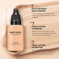 OKAQEE Full Coverage Foundation - Waterproof Cream Face Foundation - Long Lasting Foundation - Buildable Medium Coverage - Natural Flawless Oil-Controlling Leightweight Feel (101 Fair)