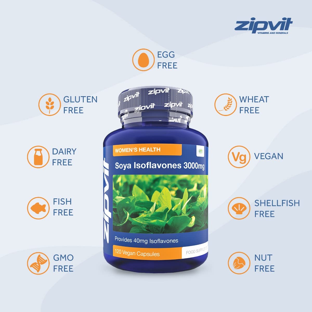 SOYA Isoflavones 3000mg, 6000mg Daily Dose. 120 Vegan Capsules, 2 Months Supply