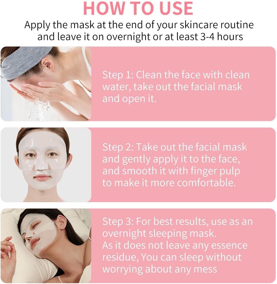 ChicNana Biodance Collagen Mask, Biodance Collagen Mask Overnight Bio Collagen Face Mask Real Deep Overnight Face Mask Collagen Mask Overnight Mask for Face Skin Care (Red 4pc+Blue 4pc)