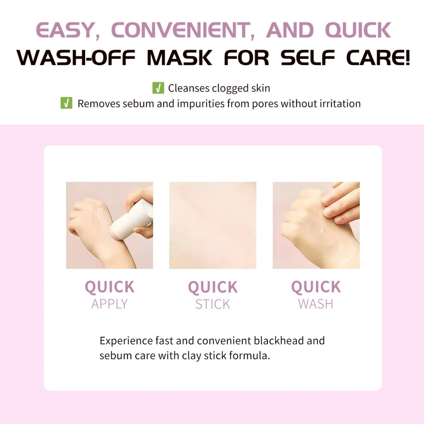 TONISABERY Centella Clay Mask Stick,Deep Cleansing Face Mask,Portable Quick Clay Stick for Face,Deep Cleanse Mask,Mask Stick for F/ace,C/lay M/ask for Fa/ce Moisturizing
