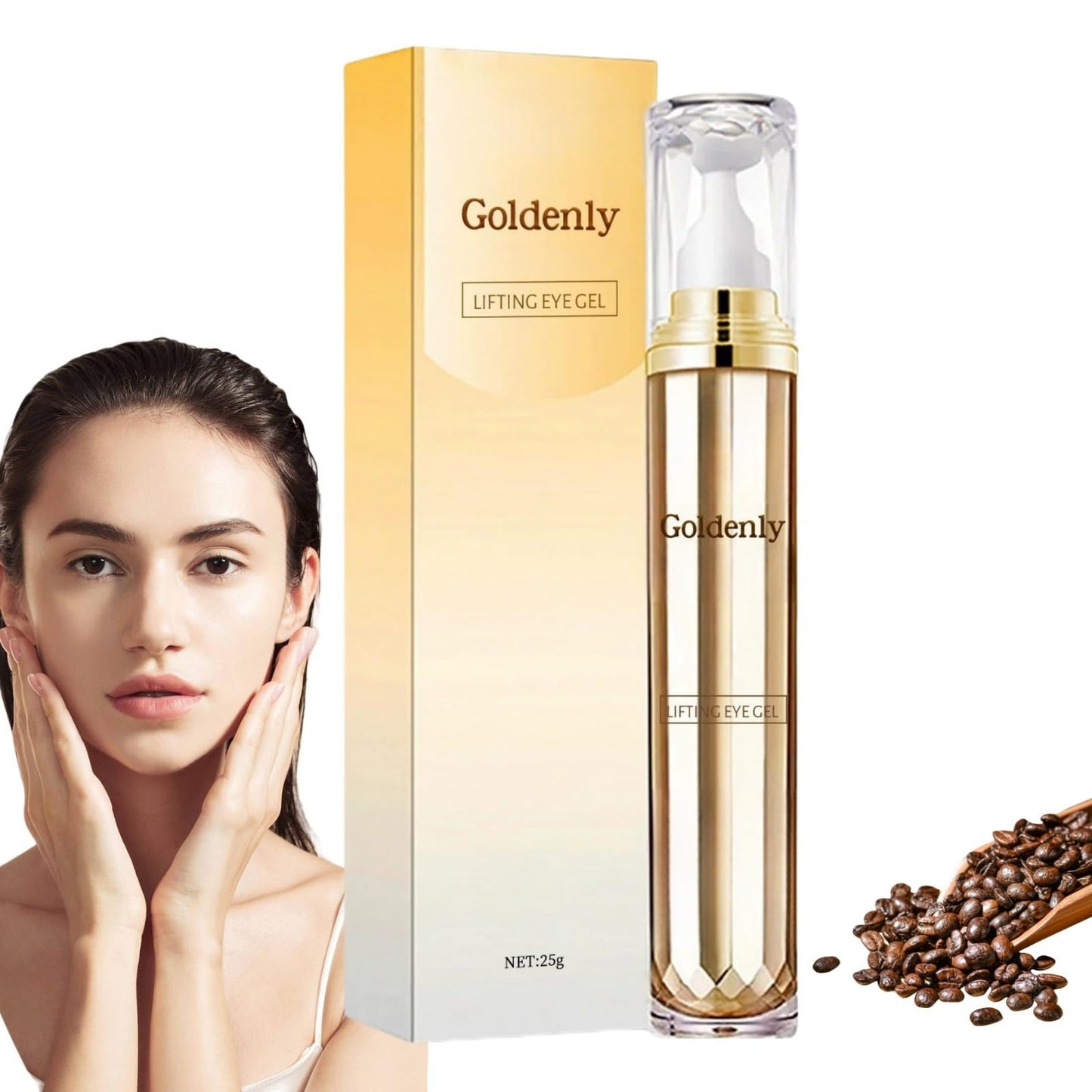 OuXing Caffeine Eye Serum,Under Eye Cream for Dark Circles and Puffy Eyes,Day & Night Eye Cream Anti Aging,Eye Serum with Massage Ball,Dark Circles Under Eye Treatment Women,Firming Ey/e Cre/am
