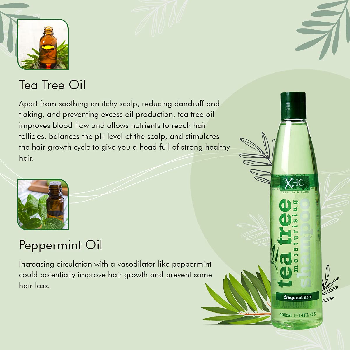 Xpel Hair Care Tea Tree Moisturising Shampoo and conditioner 400ml