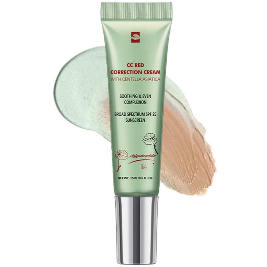 GUOUURR 【Green Colour Corrector CC Cream with Anti-Redness Concealer】Lightweight Face Primer to Neutralise Redness & Even Skin Tone, Vegan & Cruelty-Free Formula (15ml)