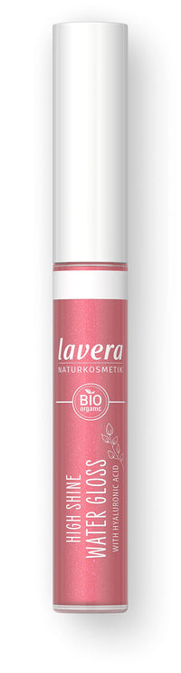 lavera High Shine Water Gloss - Pink Lagoon 04 - Intense colour & shine - light texture - Up to 6 hours hold - Vegan - Natural cosmetics (1x 13,5 g)