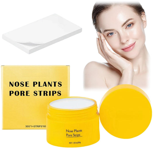 HIVETZ 60PCS Luel Pore Strips,Nose Plant Pore Strips,Blackhead Clean Strips,Luel Blackhead Clean Mask,Deep Cleansing Nose Pore Strips,Effective Black Head Remover for Face,Nose Strips for All Type Skins