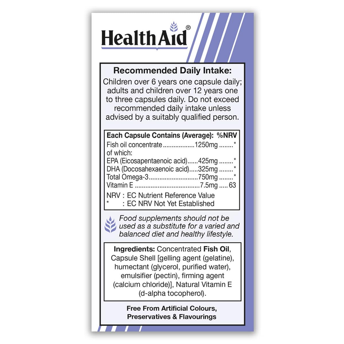 HealthAid Omega 3 750 mg - 60 Capsules, (Pack of 1)