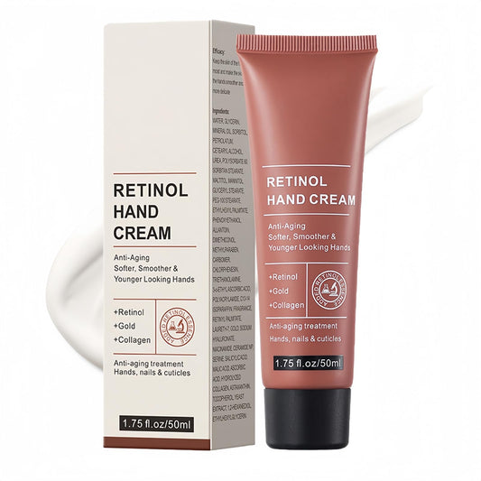 HERBINSOLS Retinol Hand Cream - Anti Aging Hand Cream - Hand Repair Cream Firming & Moisturising - Retinol Moisture Intensive hand cream for Very Dry Hands, Care for Skin, Nails & Cuticles