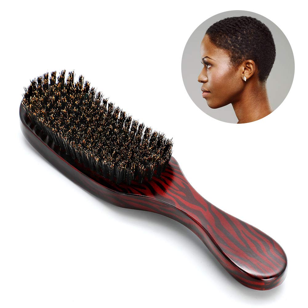 100% Boar Bristle Wave Brush Boar Bristle Hair Care Wave Brush - Brown Wave Brush