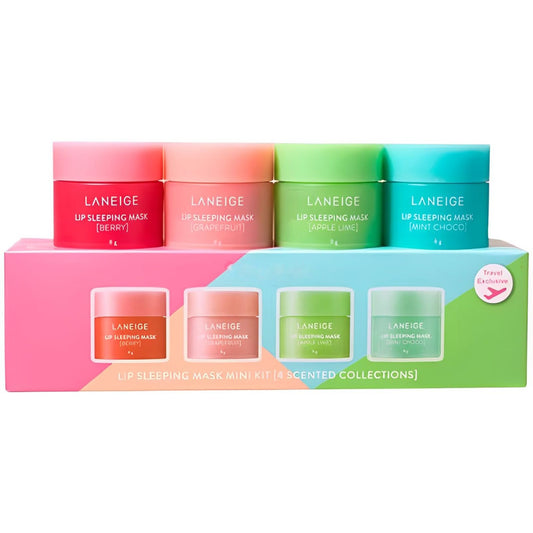 Lip Balm Lip Sleeping Mask Set 4PCS Fruit Moisturizing Lip Mask For Dry Lips Chapped Cracked Dry Lips,Hydrating Lip Balm Repair Protection Gifts For Women &Teenage Girl,8g×4