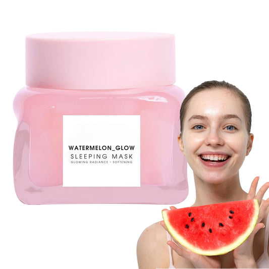 TBeautfave Watermelon Pink Glow Sleeping Mask, Watermelon Overnight Face Masks Skincare, Anti-Aging Hydrating Facial Mask with AHA, Hyaluronic Acid, Niacinamide for Smooth Glowing Even Toned Skin Care, 50ml