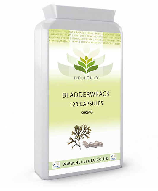 Hellenia Bladderwrack 500mg | 120 Seaweed Capsules | Good Source of Iodine