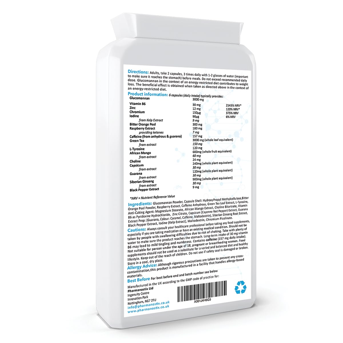 Glucomannan Complex - 3000mg - Fibre Diet Supplement Complex Capsules With Vitamin D, Chromium & Choline, Choline Contributes To Normal Lipid Metabolism (EFSA), Konjac Glucomannan - Vegetarian Formula