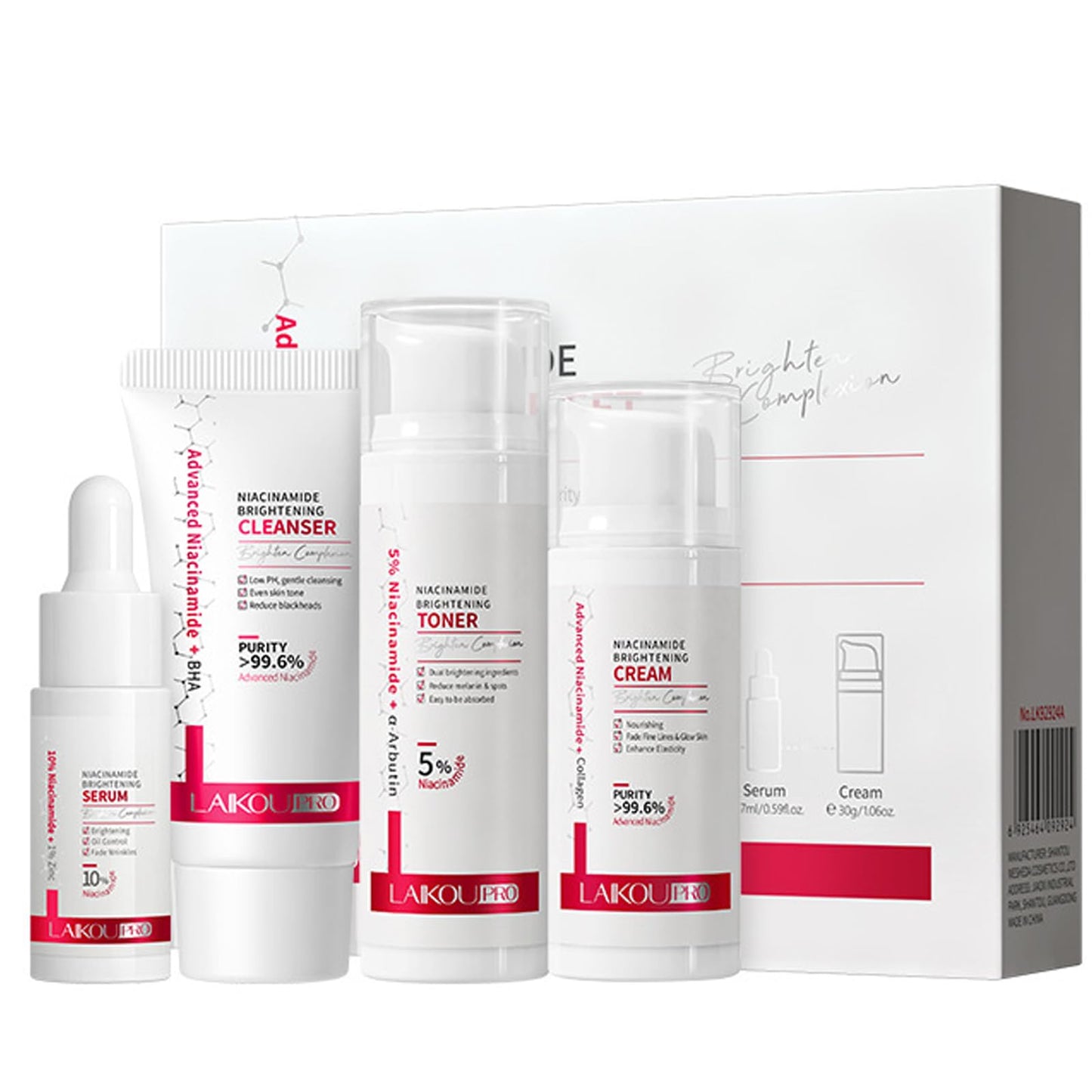 Angivlga Niacinamide Skincare Set Gifts For Women & Girls, Brightening Anti-Aging Skin Care Improve Dark Spot And Even Out Skin Tone - Korean Skin Care Pamper Gifts For Women