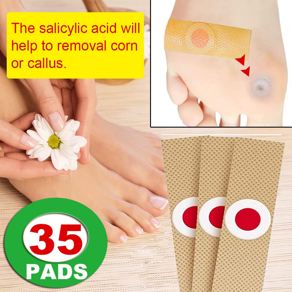 Mcvcoyh Corn Removal 35 Pieces Corn Remover Pads Wart Remover Callus Cushions Treatment Relief Corn Pain and Foot Care