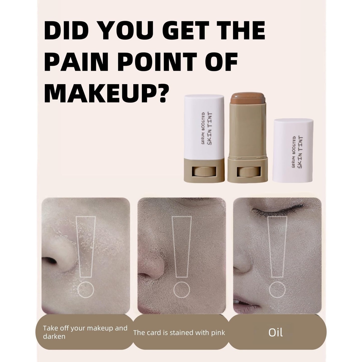 Foundation Stick Beauty Balm Serum Boosted Skin Tint,Solid Tinted Moisturizing Serum Contour S/tick,Contour S/tick,F/oundation Face Sti/ck,Flawless Foundati/on Stic/k,Sti/ck Found/ation,(#03,18g)