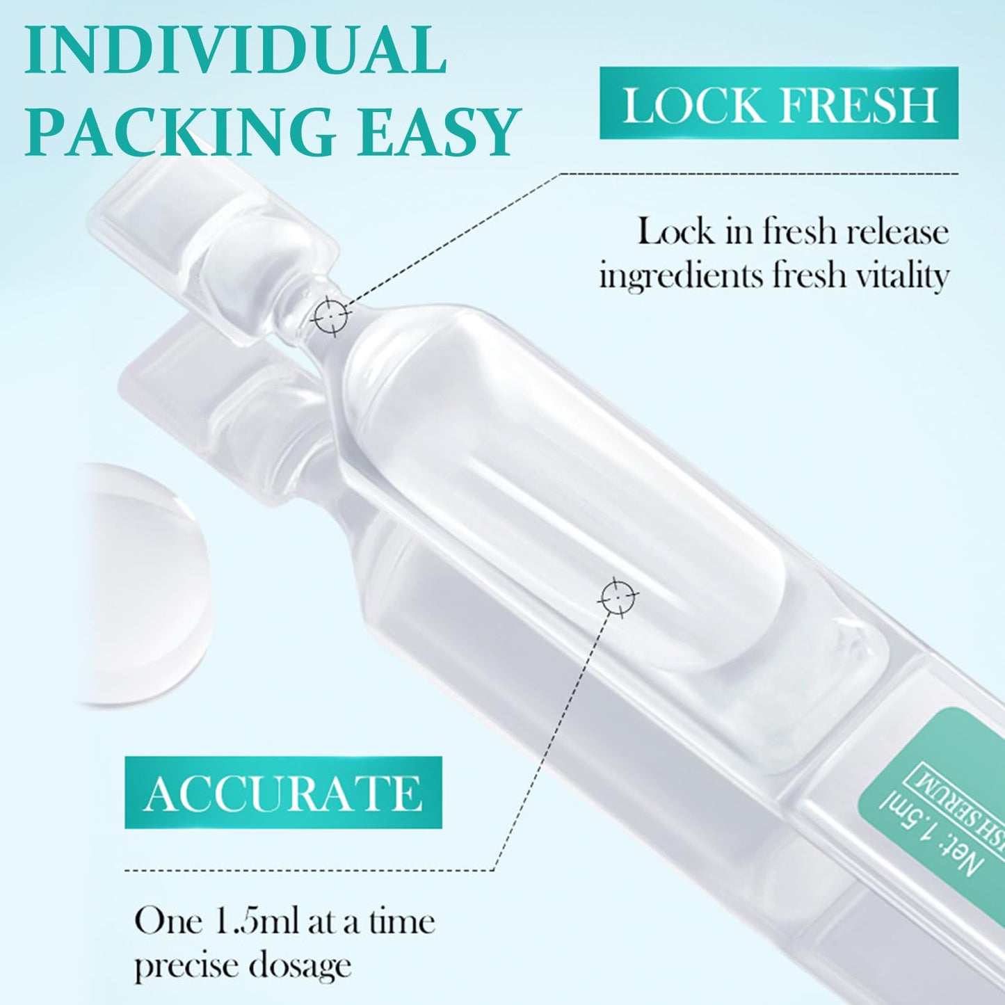 ISBEAUSOLS Hyaluronic Acid Serum 30PCS-Hyaluronic Acid Serum For Face-Anti-Aging for Dry & Sensitive Skin-S-erum Face Skincare for a Rejuvenated Skin-Facial S-erum For Women-Provides Long-Lasting Hydration