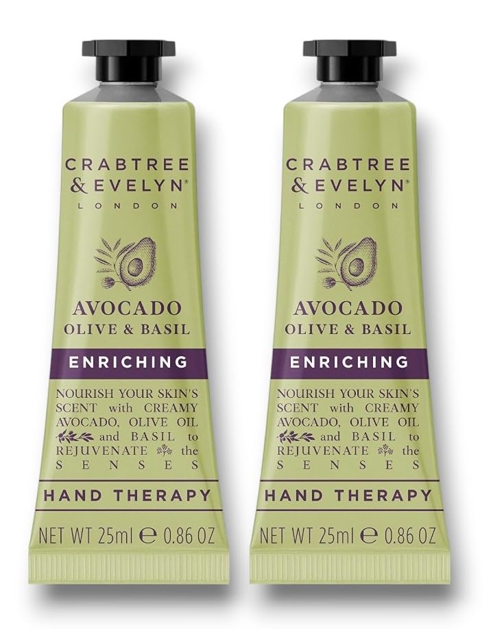 2x Crabtree and Evelyn | Avocado, Olive & Basil Enriching Hand Therapy | 25g Each