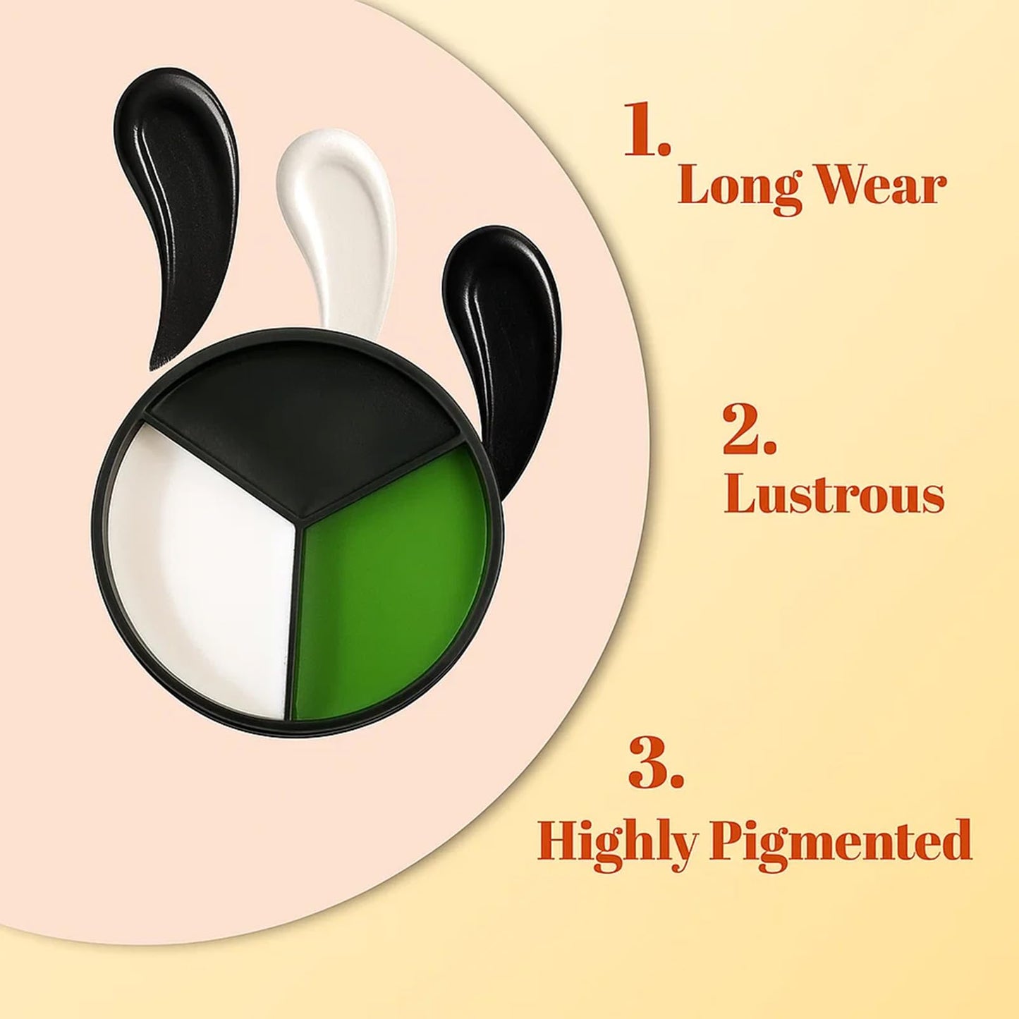 Generic 3 in 1 Black White Green Face Paint - Oil Based Face Paint - Black White Green Halloween Makeup - Blendable Colors - Long Lasting Effect - Zombie Vampire Cosplay Paint Set