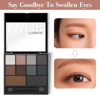 Xumann Smokey Eyeshadow Palette, 10 Eye Shadow Shades Grey Eyeshadow Palette For Women, Wateerproof Dark Eyeshadow Palette Long Lasting Black Eye Shadow