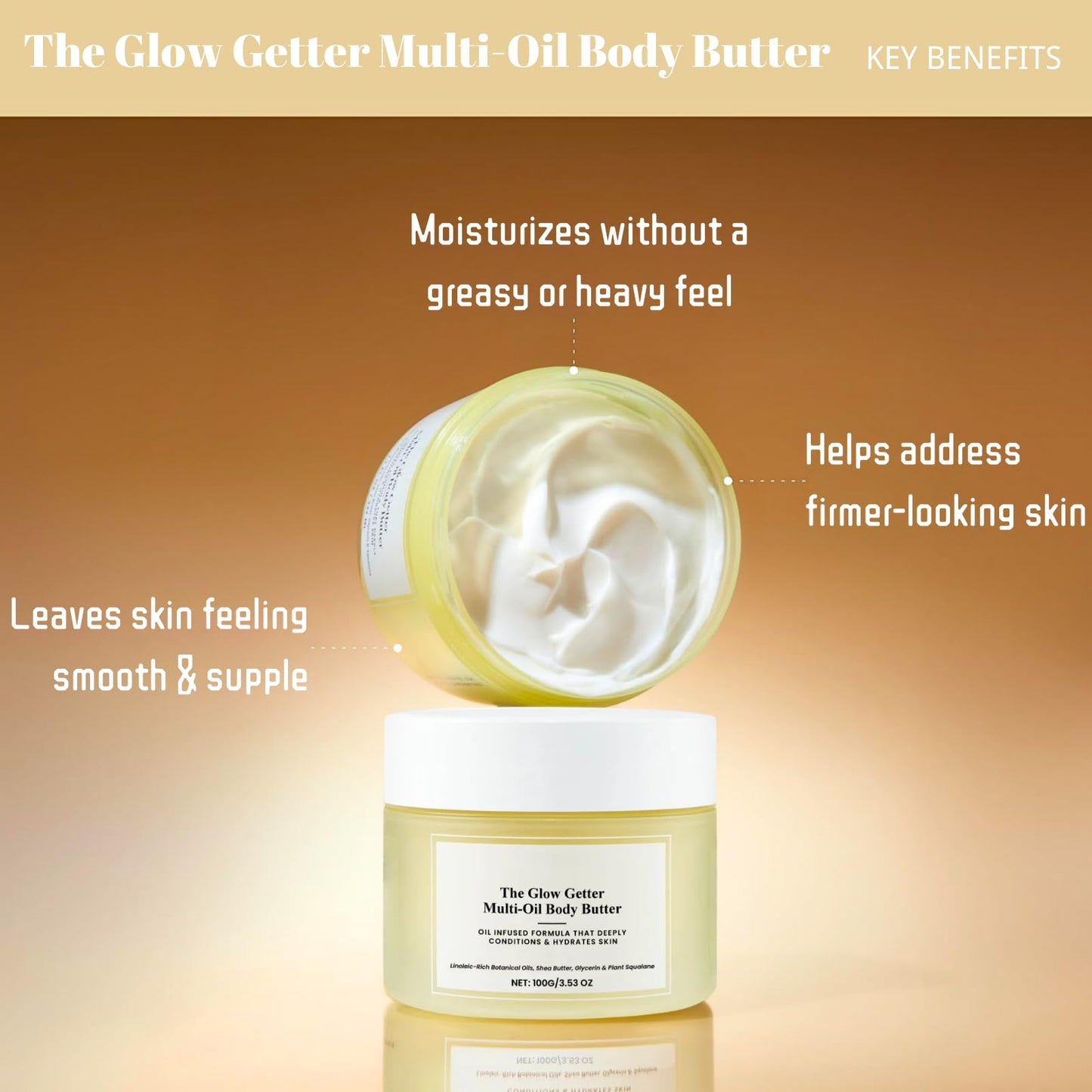 Tongyend The Glow Getter Body Skincare Set, The Glow Getter Whipped Multi-Oil Body Butter & The Glow Getter Body Oil, Body Oil For Women, Multi-Oil For Intense Nourishment & Moisturizing Formula, Firming Cream