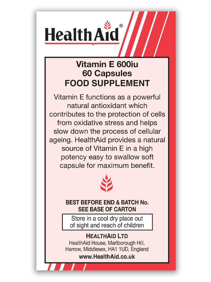 HealthAid Vitamin E 600iu - 60 Capsules