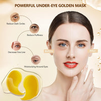 OVALA 24k Gold Under Eye Patches - 60 Pcs Eye Mask Pure Gold Anti-Aging Collagen Hyaluronic Acid Under Eye Mask for Removing Dark Circles, Puffiness & Wrinkles Refresh Your Skin
