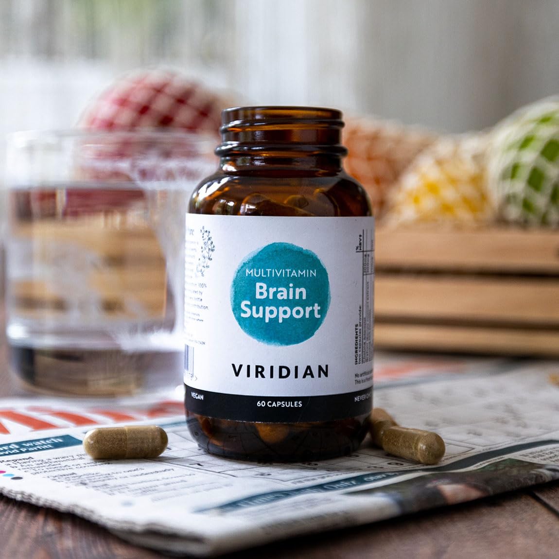 Viridian - Brain Support Multivitamin - 60 Caps | for Cognitive Function | Botanical Extracts, Vitamins and Minerals | Vitamin B5 Supports Mental Performance | 100% Active Ingredients | Vegan