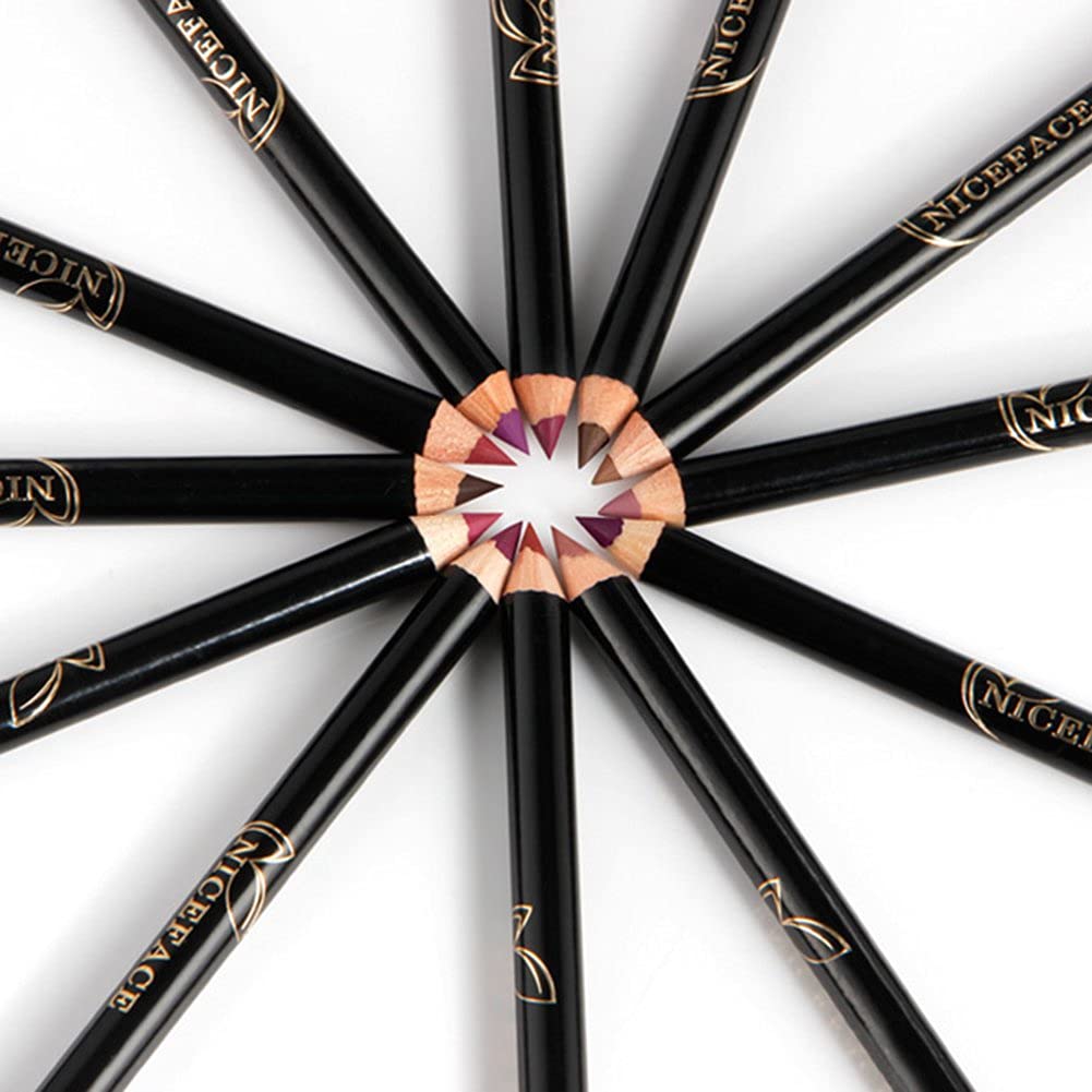 12 Colours Lip Liner Set, 12 Colours Professional Lipstick Lip Liner Waterproof Durable Lip Liner Pencil Lipstick Makeup 12 Colours Lip Liner Waterproof Lip Liner Set