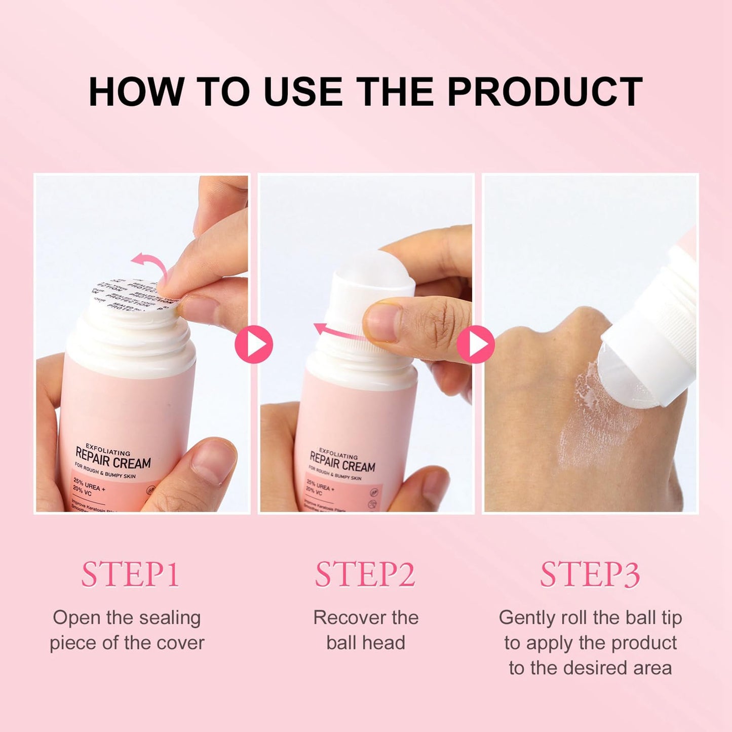 MEITREND Strawberry Skin Treatment,Skin Exfoliating Repair Cream with 20% Vitamin C and 25% Urea,Strawberry Legs Treatment Rough Bumpy Skin Body Lotion Moisturizing Cream,Chicken Skin Care Cream
