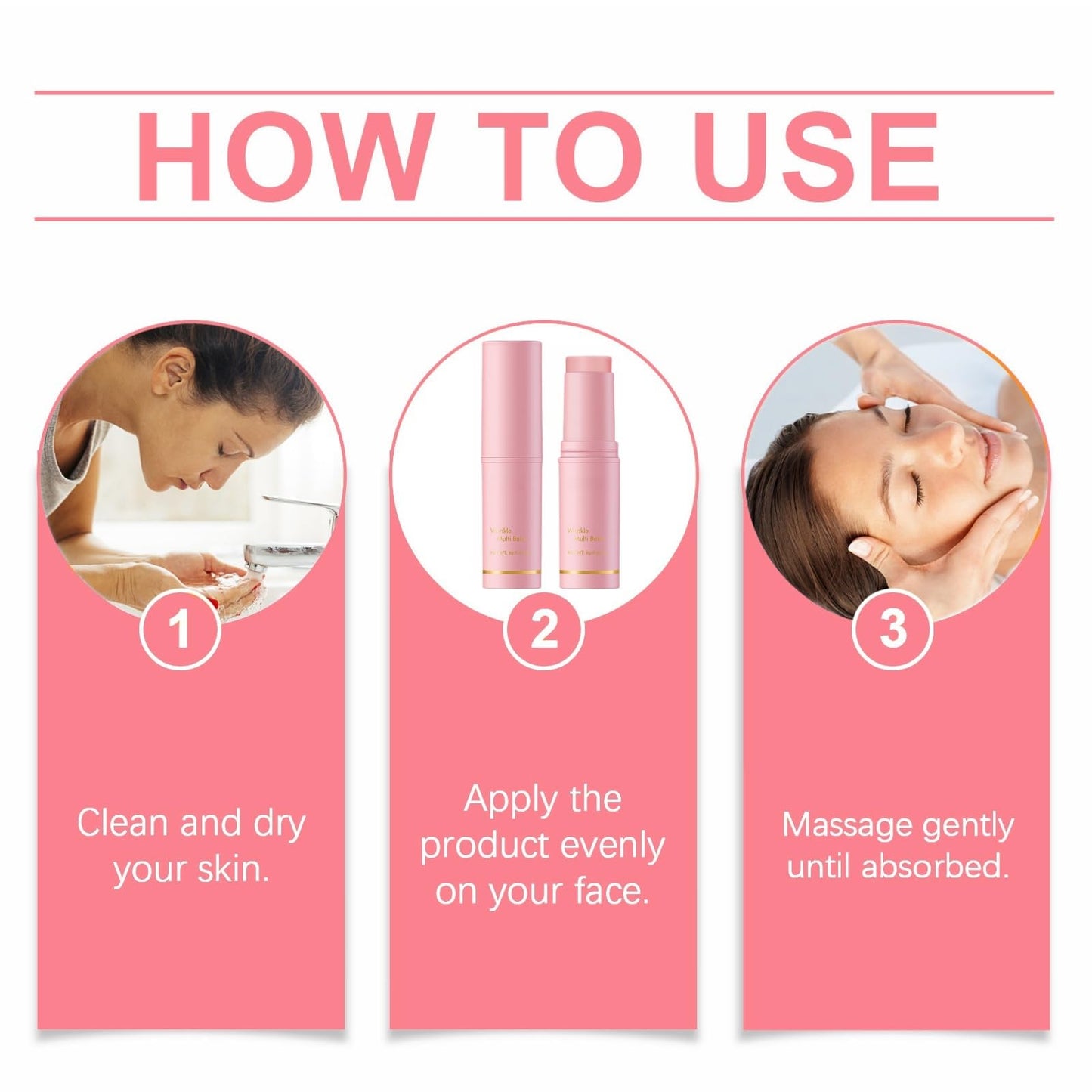 Ruojiar Collagen Multi Balm Stick,Collagen Wand,Deep Wrinkle Filler Coll/agen Stick,Moisturizing Balm for Fine Lines and Wrinkles,Skin Tightening Cream for Face,Instantly Hydrates,for Face,Eye,Lip,Portable