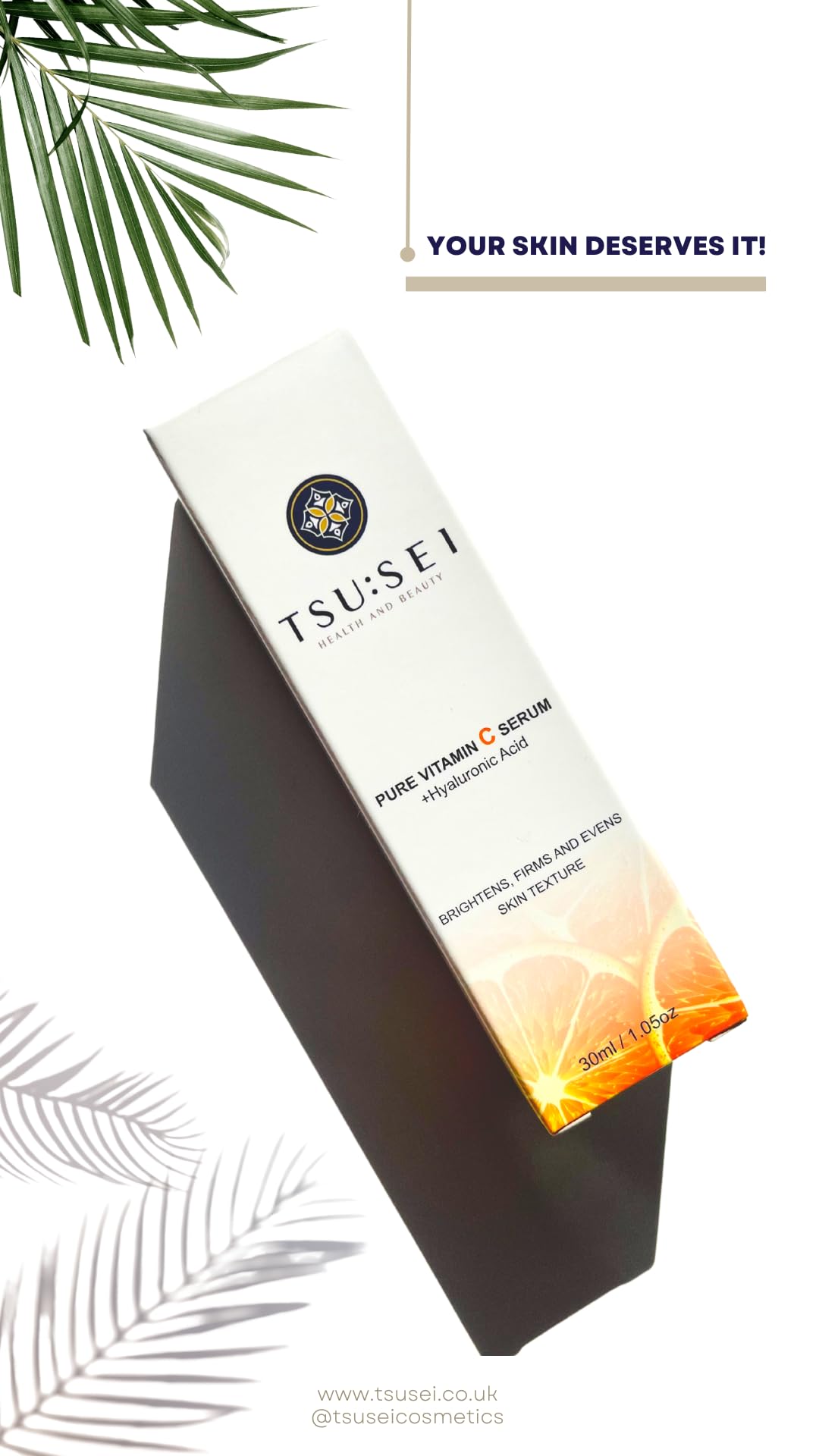 TSU:SEI Health and Beauty 20% PURE VITAMIN C SERUM For Face with Hyaluronic Acid by TSU:SEI. Organic, Anti Ageing, Anti Wrinkle Serum For Face. Sensitive, Dry, Oily, Acne Prone Skin. Women and Men.30ml.