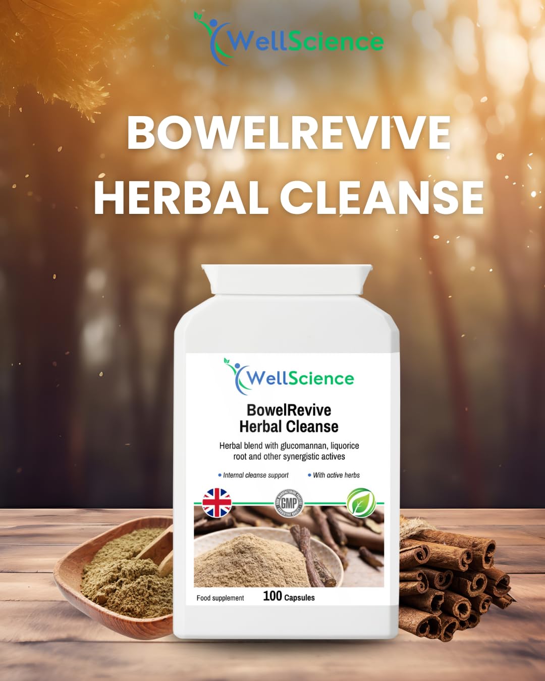 WellScience BowelRevive Herbal Cleanse - Supports Digestive Health, Enhances Regularity, Detoxifies & Boosts Colon Health