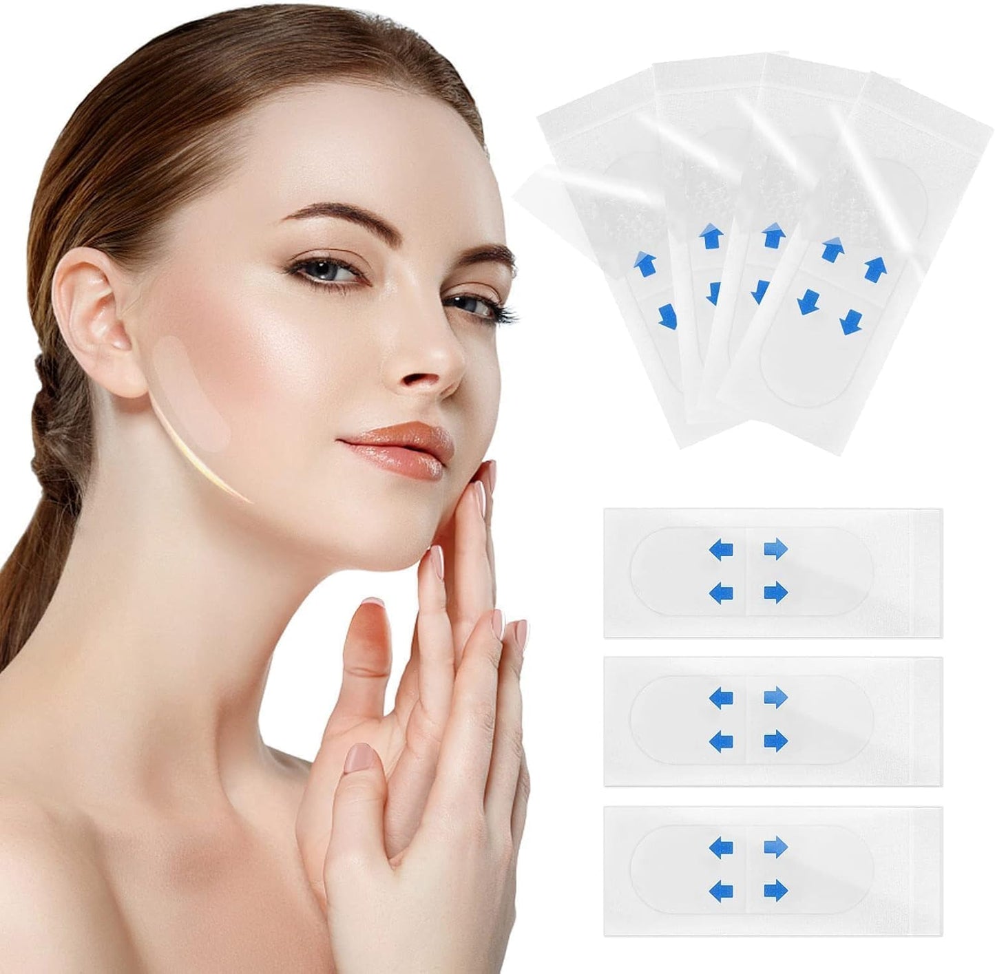 ZQUKAMZ Face Lift Tape,Face Tape Lift Invisible Waterproof Face Stickers, Instant Makeup Face Lift Tool, Face Lift Stickers for Concealing Wrinkles Double Chin Sagging Tightening Skin 40Pcs