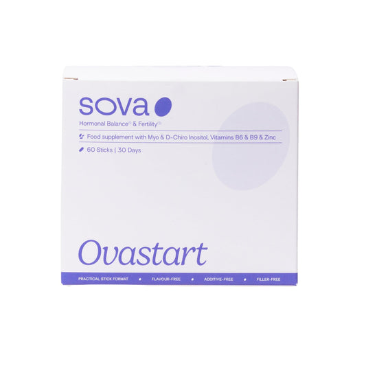 SOVA - Ovastart - PCOS, Fertility, Hormonal Balance - Highly Dosed Myo-inositol & D-chiro inositol - Zinc, Vitamin B6, and Quatrefolic® Vitamin B9-60 sticks