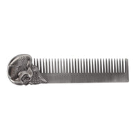 Skull Beard Comb Pocket Beard Comb Zinc Alloy Skull Pattern Hair Styling Mustache Sha Oil Hair Comb Silver (Silver)