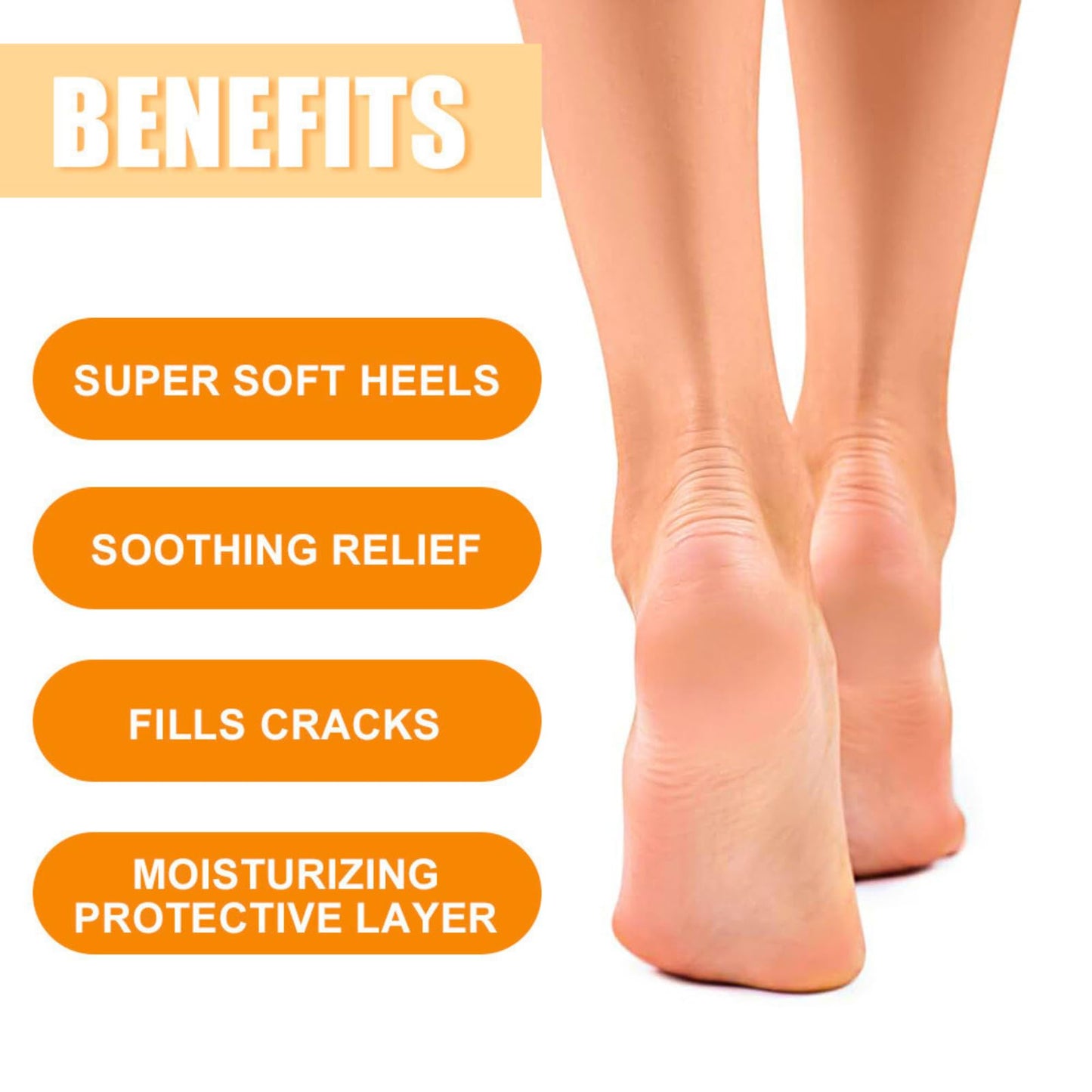 Tongyend 2PCS Urea Cream 60 Percent for Feet & Hands – Honey & Urea Foot Cream, Intensive Foot Moisturiser, Cracked Heel Repair Cream for Dry Skin & Hard Calluses (Orange, 2PC)