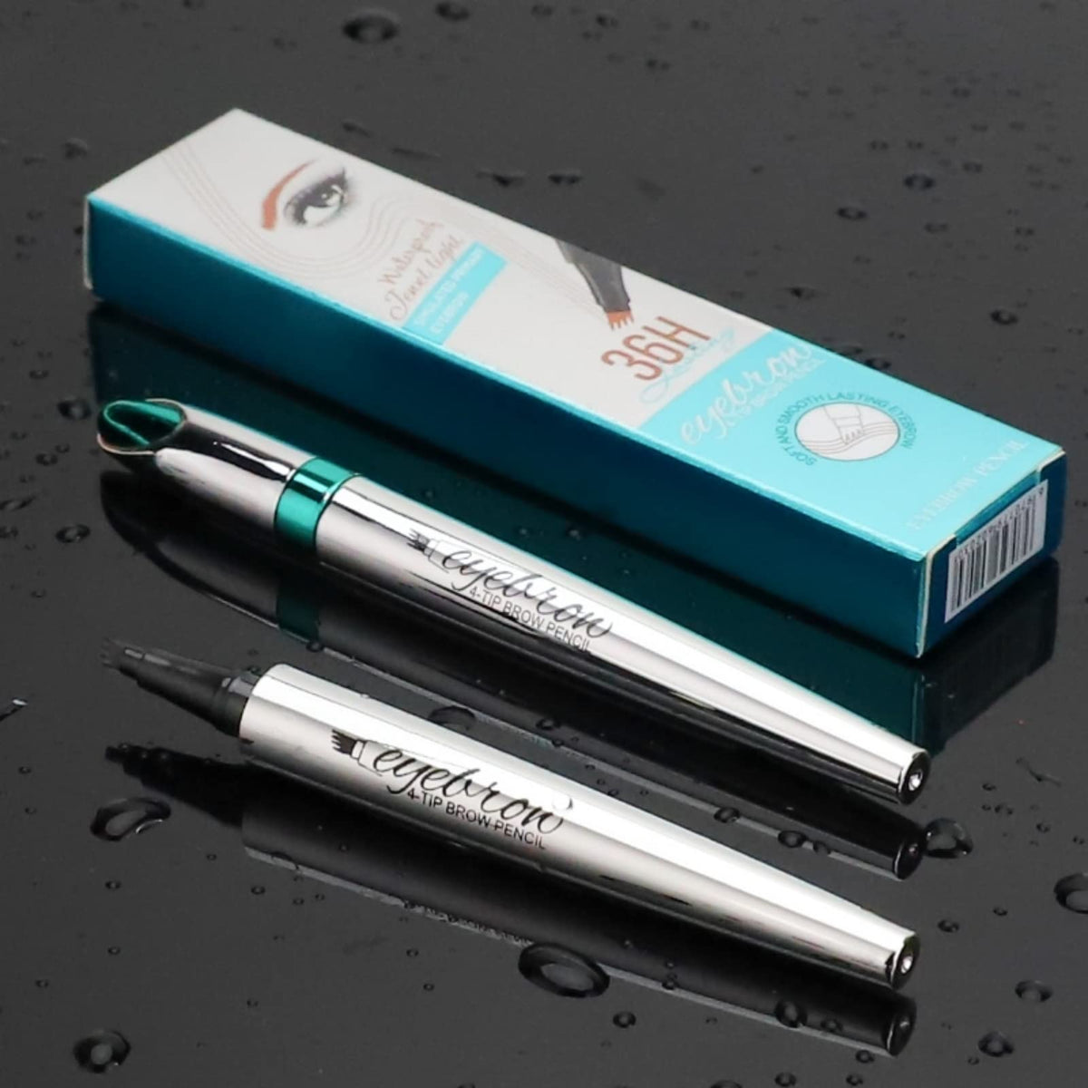 EHIOG Eyebrow Pencil, Microblading Waterproof Eyebrow Pen, Eye Brow Makeup Tool Eyebrow Pencil with 4 Micro-Fork Tip Long-Lasting Brow Tint, for Natural Eyebrow Hair Makeup-03#RedBrown