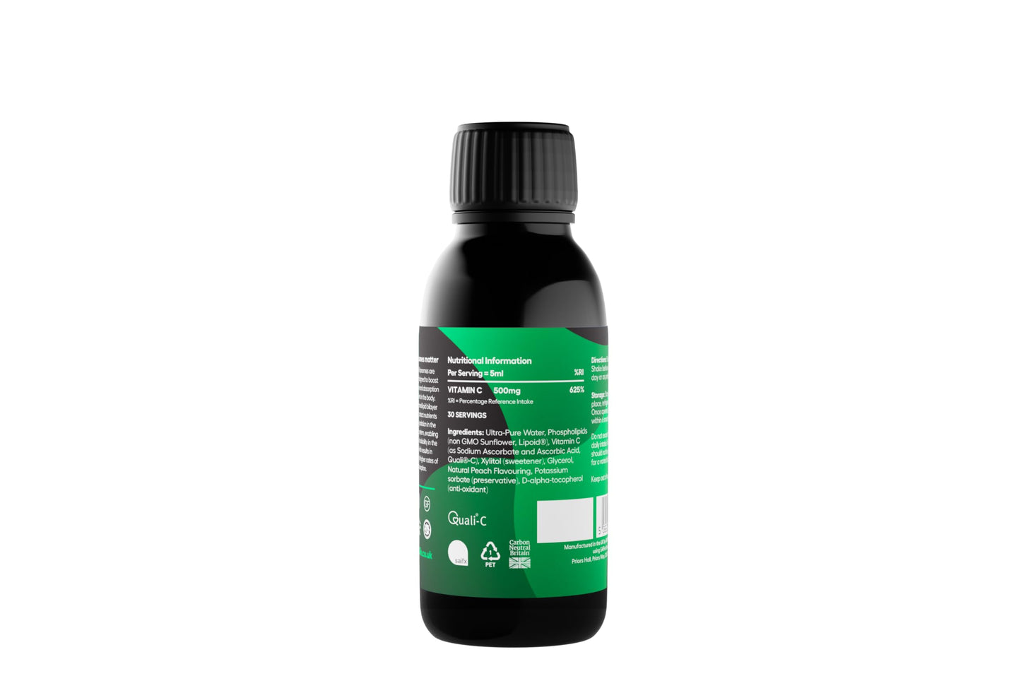 Lipolife liposomal high Strength Vitamin C 1000mg (Peach Flavour) - lipolife LVC9. 30 Day Supply. Formulated with Quali-C and Sunflower phospholipids. Superior Nutrient delivery