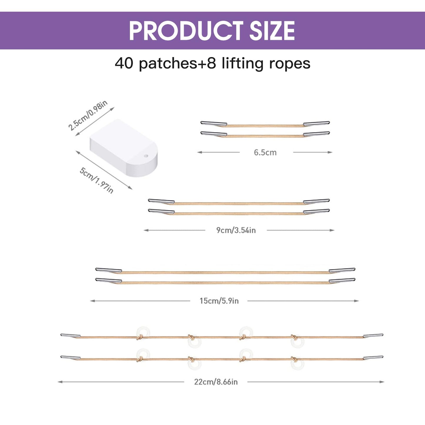 Bettinay 80 PCS Face Lift Tape Invisible with 16 Lifting Ropes, Instant Facelift Sticke for Skin Firming Makeup Lifting Tool