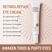 YUYUE-YY Retinol Eye Cream, Retinol Serum Eye Cream for Dark Circles and Puffy Eyes, Eye Cream with Retinol & AHA 30% & BHA 2% & Hyaluronic Acid for Fine Lines & Wrinkles Saggy Skin Puffy Eyes