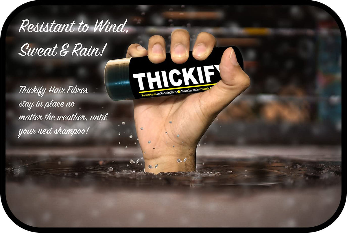THICKIFY Hair Fibres for Thinning Hair Undetectable & Natural - 28g Bottle - Completely Conceals Hair Loss Instantly - Hair Thickener & Topper for Fine Hair for Women & Men (Grey)