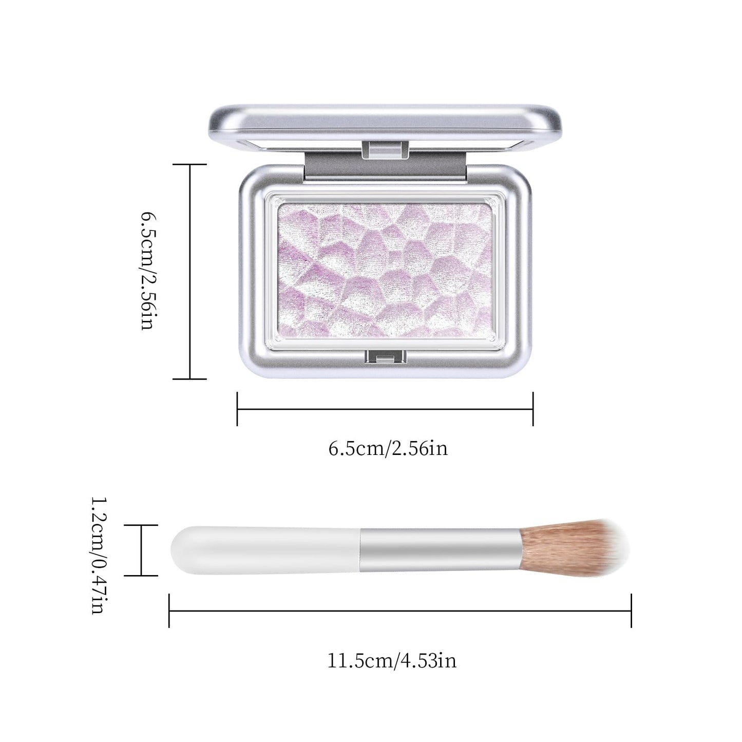 KYDA Highlighter Makeup Palette, Shimmer Highlighter Powder Makeup Palette, Diamond Shine pearl powder with Brush for Body Face -02