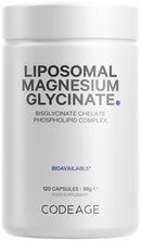 Codeage Liposomal Magnesium Glycinate Supplement, 4-Month Supply, Bisglycinate Magnesium Chelate, Chelated Magnesium Mineral Capsules, Bioavailable Non-GMO Vegan Gluten-Free, 120 Capsules