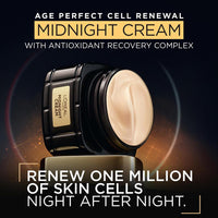 L'Oréal Paris Age Perfect Cell Renew Midnight Cream, Antioxidant Recovery Complex, Firm and Radiant Skin, Reduces Wrinkles, Neohesperidin and Vitamin E, 50ml