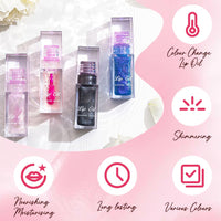 YUYUE-YY Colour Changing Lip Oil, Magic Colour Changing Lip Oil, Plumping Lip Gloss, Glitter Lip Gloss, Hydrating Glitter Shine Liquid Lipstick Moisturizing Lip Care Lip Gloss for Teenage Girls (3#Black Pearl)