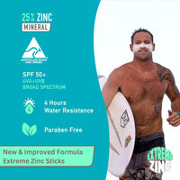 Sun Zapper Zinc Stick - Yellow Colour Sunblock Stick SPF 50+ Zinc Oxide Sunscreen Stick for Face Mineral Sun Cream Made in Australia