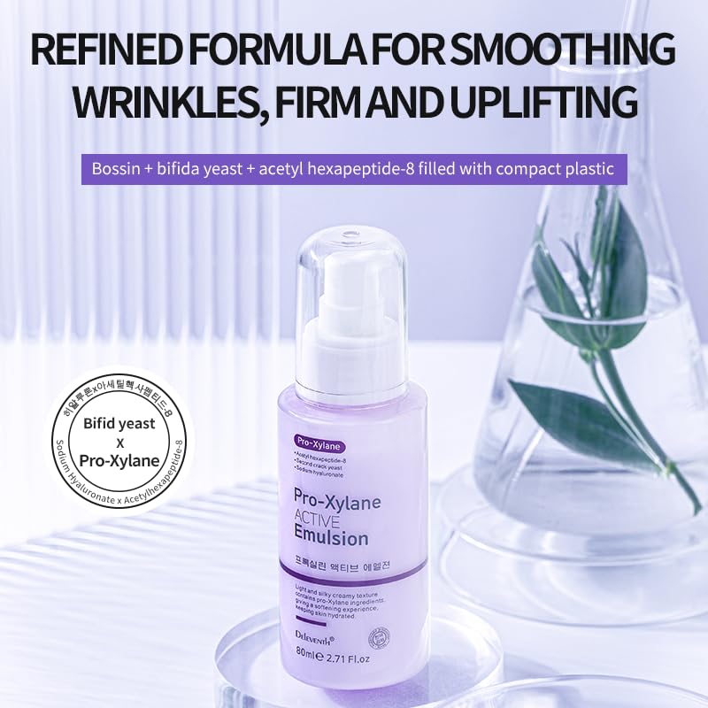 DEleventh Korean Brand Pro-Xylane Active Emulsion 80ml / Anti-Wrinkle, Moisturizing, Anti-Aging, Tighten and Delicate Skin, Improve Darkening, Repair Damaged Cells, and Block UV Rays